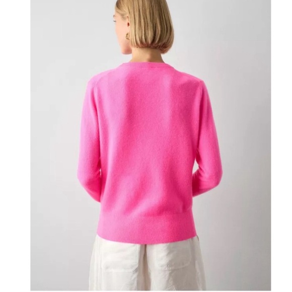 WHITE + WARREN Pink Essential Cashmere Crewneck XS - Picture 5 of 9